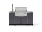 NewAge Outdoor Kitchens Outdoor Grill Island Aluminum 5-Piece Cabinet Set with Sink, 1 Door, Grill Cabinet, Performance Grill and Stainless Steel Countertop-75294-Garage Giant 
