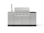 NewAge Outdoor Kitchens Outdoor Grill Island Stainless-Steel 5-Piece Cabinet Set with Sink, 1 Door, Grill Cabinet, Performance Grill and Stainless Steel Countertop - (Natural Gas) 