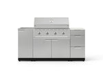 NewAge Outdoor Kitchens Outdoor Grill Island Stainless-Steel 5-Piece Cabinet Set with Sink, 3 Drawer, Grill Cabinet, Performance Grill and Stainless Steel Countertop - (Natural Gas) 