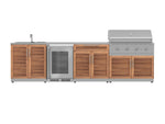 NewAge Outdoor Kitchens Stainless Steel 6-Piece Cabinet Set with Sink, Bar, Grill Cabinet, Performance Grill, Countertop and Fridge-66387-Garage Giant 