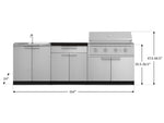 NewAge Outdoor Kitchens Stainless-Steel 5-Piece Cabinet Set with Bar, Sink, Grill Cabinet, Performance Grill, and Countertop-71243-Garage Giant 