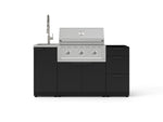 NewAge Outdoor Kitchens Outdoor Grill Island Stainless-Steel 5-Piece Cabinet Set with Sink, 3 Drawer, Grill Cabinet, Performance Grill and Stainless Steel Countertop - (Natural Gas) 