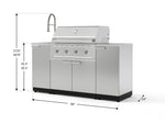 NewAge Outdoor Kitchens Outdoor Grill Island Stainless-Steel 5-Piece Cabinet Set with Sink, 1 Door, Grill Cabinet, Performance Grill and Stainless Steel Countertop-75307-Garage Giant 