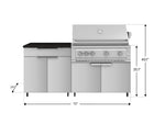 NewAge Outdoor Kitchens Stainless Steel 4-Piece Cabinet Set with Caster and Bar, Grill Cabinet, Performance Grill, and Countertop-72254-Garage Giant 