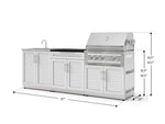 NewAge Outdoor Kitchens Stainless-Steel 5-Piece Cabinet Set with Bar, Sink, Grill Cabinet, Platinum Grill, and Countertop-73402-Garage Giant 