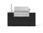 NewAge Outdoor Kitchens Outdoor Grill Island Stainless-Steel 5-Piece Cabinet Set with Sink, 3 Drawer, Grill Cabinet, Platinum Grill and Stainless Steel Countertop - (Natural Gas) 
