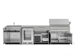 NewAge Outdoor Kitchens Stainless Steel 6-Piece Cabinet Set with Sink, Bar, Grill Cabinet, Platinum Grill, Countertop and Fridge-66366-Garage Giant 