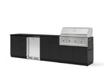 NewAge Outdoor Kitchens Stainless Steel 7-Piece Cabinet Set with 3-Drawer, Bar, Grill Cabinet, Performance Grill, Countertops, and Stainless Steel Door Fridge-73592-Garage Giant 