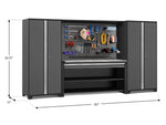 NewAge Garage Cabinets Pro Series 4-Piece Set with 78 in. Workstation, Lockers and Pegboard Accessories Kit-49574-Garage Giant 