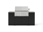 NewAge Outdoor Kitchens Outdoor Grill Island Stainless-Steel 5-Piece Cabinet Set with Sink, 1 Door, Grill Cabinet, Platinum Grill and Stainless Steel Countertop 