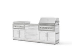 NewAge Outdoor Kitchens Stainless Steel Louvered Doors 6-Piece Cabinet Set with 3 Drawer, Grill Cabinet, Platinum Griddle, Grill and Countertop-75186-Garage Giant 