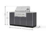NewAge Outdoor Kitchens Outdoor Grill Island Aluminum 5-Piece Cabinet Set with Sink, 1 Door, Grill Cabinet, Platinum Grill and Stainless Steel Countertop-74644-Garage Giant 