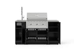 NewAge Outdoor Kitchens Outdoor Grill Island Aluminum 5-Piece Cabinet Set with Sink, 1 Door, Grill Cabinet, Performance Grill and Stainless Steel Countertop 