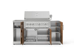 NewAge Outdoor Kitchens Outdoor Grill Island Stainless-Steel 5-Piece Cabinet Set with Sink, 1 Door, Grill Cabinet, Platinum Grill and Stainless Steel Countertop - (Natural Gas) 