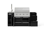 NewAge Outdoor Kitchens Outdoor Grill Island Aluminum 5-Piece Cabinet Set with Sink, 3 Drawer, Grill Cabinet, Performance Grill and Stainless Steel Countertop - (Liquid Propane) 