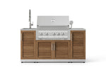 NewAge Outdoor Kitchens Outdoor Grill Island Stainless-Steel 5-Piece Cabinet Set with Sink, 1 Door, Grill Cabinet, Platinum Grill and Stainless Steel Countertop 