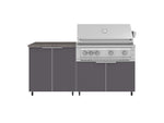 NewAge Outdoor Kitchens Aluminum 4-Piece Cabinet Set with Caster and 2 Door, Grill Cabinet, Platinum Grill, Countertop-72485-Garage Giant 