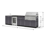 NewAge Outdoor Kitchens Aluminum 6-Piece Cabinet Set with Sink, Bar, Grill Cabinet, Platinum Grill, Countertop and Fridge-71990-Garage Giant 