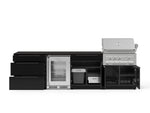 NewAge Outdoor Kitchens Aluminum 7-Piece Cabinet Set with 3-Drawer, Bar, Grill Cabinet, Platinum Grill, Countertops and Glass Door Fridge-73587-Garage Giant 