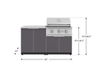 NewAge Outdoor Kitchens Aluminum 4-Piece Cabinet Set with 2 Door, Grill Cabinet, Performance Grill and Countertop-67267-Garage Giant 