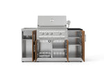 NewAge Outdoor Kitchens Outdoor Grill Island Stainless-Steel 5-Piece Cabinet Set with Sink, 1 Door, Grill Cabinet, Platinum Grill and Stainless Steel Countertop - (Liquid Propane) 