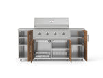 NewAge Outdoor Kitchens Outdoor Grill Island Stainless-Steel Louvered Doors 6-Piece Cabinet Set with Casters and 1 Door, Grill Cabinet, Performance Grill, Countertops-74904-Garage Giant 