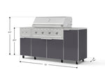 NewAge Outdoor Kitchens Outdoor Grill Island Aluminum 6-Piece Cabinet Set with Casters and 1-Door, Grill Cabinet, Performance Grill, Side Burner, Countertop-74856-Garage Giant 