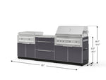 NewAge Outdoor Kitchens Aluminum 6-Piece Cabinet Set with 3 Drawer, Grill Cabinet, Platinum Griddle, Grill and Countertop-75167-Garage Giant 
