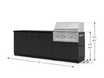 NewAge Outdoor Kitchens Stainless-Steel 5-Piece Cabinet Set with 3-Drawer, Bar, Grill Cabinet, Performance Grill and Countertop-73312-Garage Giant 