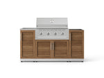 NewAge Outdoor Kitchens Outdoor Grill Island Stainless-Steel Louvered Doors 5-Piece Cabinet Set with Sink, 1 Door, Grill Cabinet, Performance Grill and Stainless Steel Countertop - (Natural Gas) 