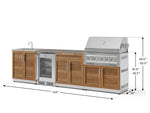 NewAge Outdoor Kitchens Stainless Steel 6-Piece Cabinet Set with Sink, Bar, Grill Cabinet, Platinum Grill, Countertop and Fridge-72112-Garage Giant 