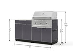 NewAge Outdoor Kitchens Aluminum 4-Piece Cabinet Set with Bar, Grill Cabinet, Performance Grill and Countertop - (Natural Gas) 