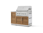 NewAge Outdoor Kitchens Outdoor Grill Island Stainless-Steel Louvered Doors 3-Piece Cabinet Set with Sink, Grill Cabinet and Platinum Grill-73978-Garage Giant 