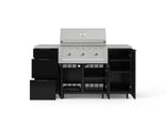 NewAge Outdoor Kitchens Outdoor Grill Island Aluminum 6-Piece Cabinet Set with Casters 1 Door, 3 Drawer, Grill Cabinet, Performance Grill, Countertops 