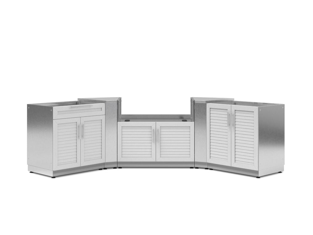 NewAge Outdoor Kitchens Stainless Steel 5-Piece Cabinet Set with 2-Door, Bar, Grill and Corner Cabinets-67675-Garage Giant
