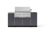 NewAge Outdoor Kitchens Outdoor Grill Island Aluminum 5-Piece Cabinet Set with Sink, 1 Door, Grill Cabinet, Platinum Grill and Stainless Steel Countertop - (Natural Gas) 