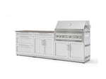 NewAge Outdoor Kitchens Stainless-Steel 5-Piece Cabinet Set with with 3-Drawer, Bar, Grill Cabinet, Platinum Grill and Countertop-73371-Garage Giant 