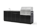 NewAge Outdoor Kitchens Aluminum 5-Piece Cabinet Set with Bar, Grill, Sink Cabinet, Performance Grill, and Countertop-67484-Garage Giant 