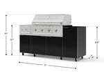 NewAge Outdoor Kitchens Outdoor Grill Island Aluminum 5-Piece Cabinet Set with Casters and 1-Door, Grill Cabinet, Side Burner and Performance Grill - (Liquid Propane) 