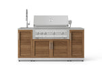 NewAge Outdoor Kitchens Outdoor Grill Island Stainless-Steel 5-Piece Cabinet Set with Sink, 1 Door, Grill Cabinet, Platinum Grill and Stainless Steel Countertop-75398-Garage Giant 