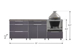 NewAge Outdoor Kitchens Aluminum 5-Piece Cabinet Set With Casters and 3 Drawer, Bar, Kamado Cabinet, Kamado, Countertop-72683-Garage Giant 