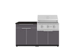 NewAge Outdoor Kitchens Aluminum 4-Piece Cabinet Set with Bar, Grill Cabinet, Performance Grill, and Countertop-71682-Garage Giant 