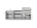 NewAge Outdoor Kitchens Stainless-Steel 5-Piece Cabinet Set with Bar, Sink, Grill Cabinet, Platinum Grill, and Countertop-73406-Garage Giant 