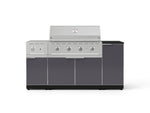 NewAge Outdoor Kitchens Outdoor Grill Island Aluminum 6-Piece Cabinet Set with 1-Door, Grill Cabinet, Performance Grill, Side Burner and Countertop - (Liquid Propane) 