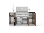 NewAge Outdoor Kitchens Outdoor Grill Island Stainless-Steel 5-Piece Cabinet Set with Sink, 1 Door, Grill Cabinet, Platinum Grill and Stainless Steel Countertop - (Liquid Propane) 