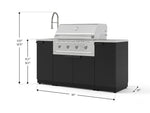 NewAge Outdoor Kitchens Outdoor Grill Island Stainless-Steel 5-Piece Cabinet Set with Sink, 1 Door, Grill Cabinet, Performance Grill and Stainless Steel Countertop 
