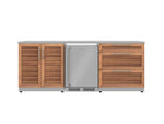 NewAge Outdoor Kitchens Stainless Steel 5-Piece Cabinet Set with 3-Drawer, 2-Door Cabinet, Countertops and Fridge-67586-Garage Giant 