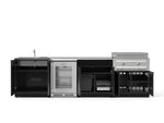 NewAge Outdoor Kitchens Aluminum 6-Piece Cabinet Set with Sink, Bar, Grill Cabinet, Platinum Griddle, Countertop and Glass Door Fridge-75119-Garage Giant 