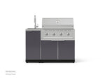 NewAge Outdoor Kitchens Outdoor Grill Island Aluminum 3-Piece Cabinet Set with Sink, Grill Cabinet and Performance Grill-73948-Garage Giant 