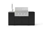 NewAge Outdoor Kitchens Outdoor Grill Island Stainless-Steel 5-Piece Cabinet Set with Sink, 3 Drawer, Grill Cabinet, Performance Grill and Stainless Steel Countertop - (Liquid Propane) 